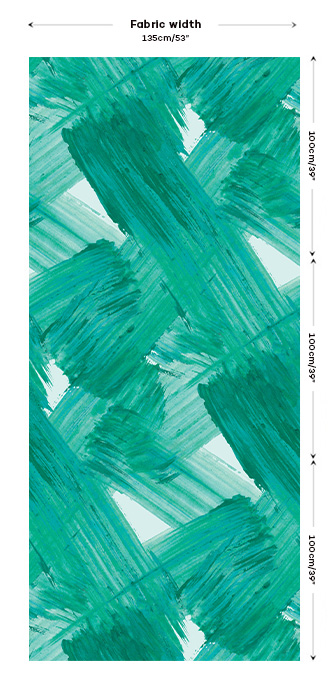 green abstract paintbrush fabric