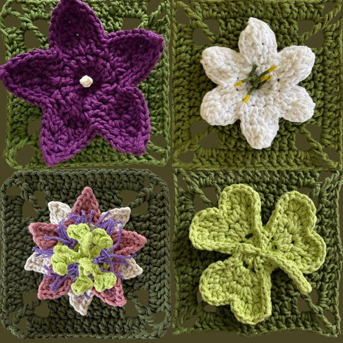 Floral Granny Squares Crochet Ebook - Unique Flowers Collection - 20 patterns