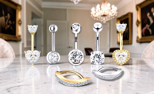 Diamond belly piercings exclusively Pobjoy Diamonds