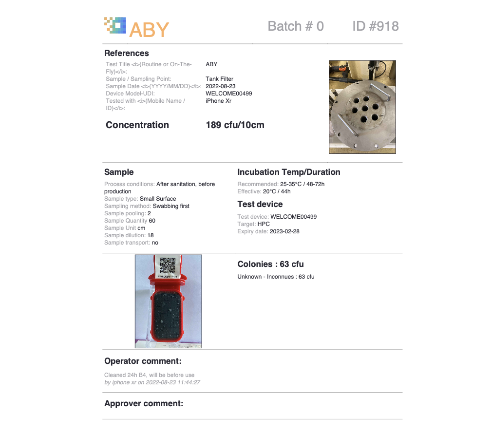 nomad Smart Microbiology Online App includes SaaS features to facilitate microbial monitoring such as test report validation, trend analysis and plant mapping 