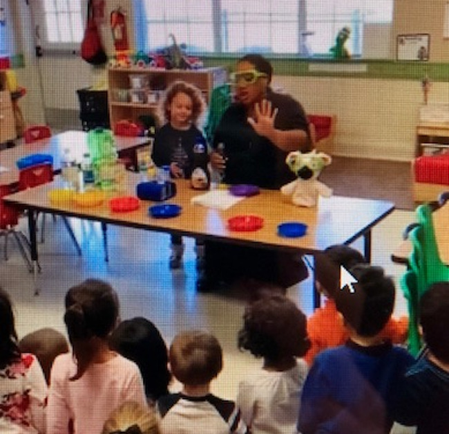Preschool teacher Ms. Reeves engages her class in a STEAM lesson using all senses to explore the properties of objects.