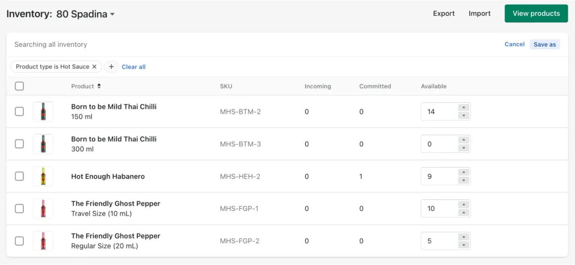 Shopify inventory management