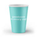 Light Blue Cup with "goodness in very cup" slogan