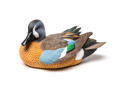 Cast resin Blue-Winged Teal drake decoy from an original carving by Jett Brunet.Approximate size; 10L x 5 3/4H x 6W.