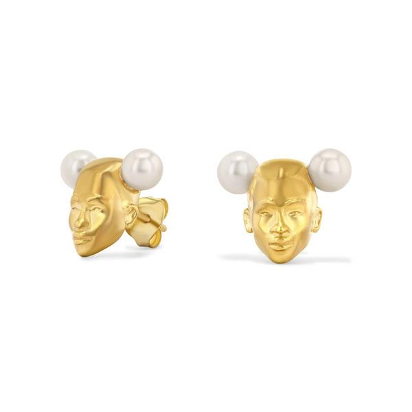 Gigi Banded Pearl Ring in 14K Gold