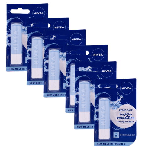 6 x Nivea Hydro Care Lip Balm 4.8g