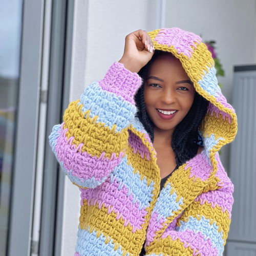 Crochet hooded cardigan pattern best sale