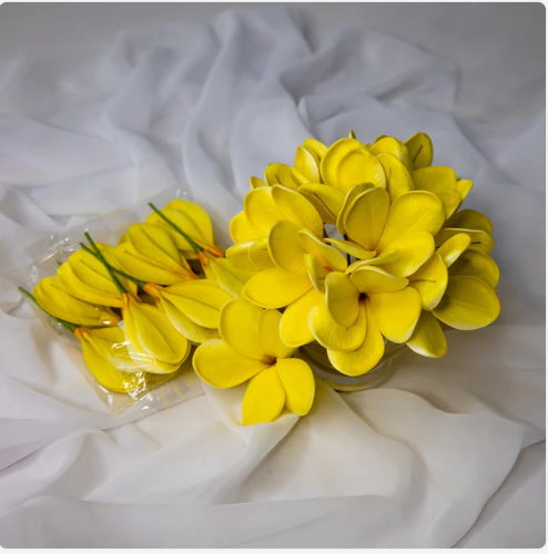Sunburst Frangipani Flowerhead (6 Pack) - Realistic Artificial Flowers - Image 2