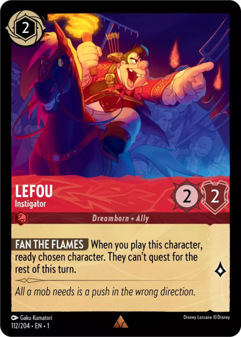 Lefou card from Disney's Lorcana: The First Chapter.