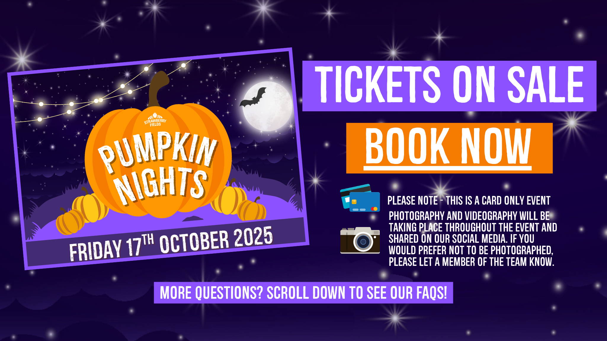 Experience Pumpkin Nights at Strawberry Fields, Lifton – glowing twilight pumpkin patch, live music, entertainment & fire show. A magical autumn evening in Devon!