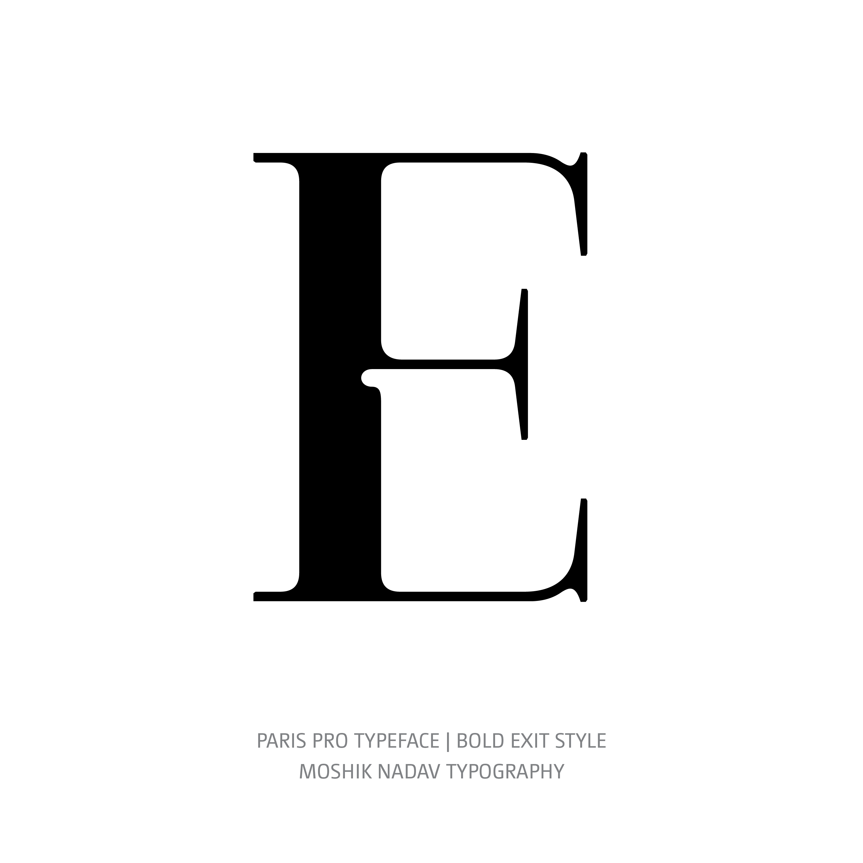 Paris Pro Typeface Bold Exit E