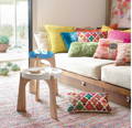 Boho style with colorful pillows