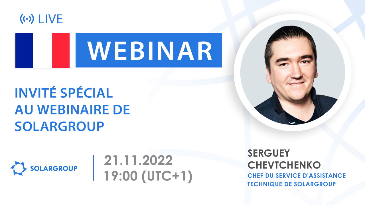 France. Invité spécial au webinaire de SOLARGROUP