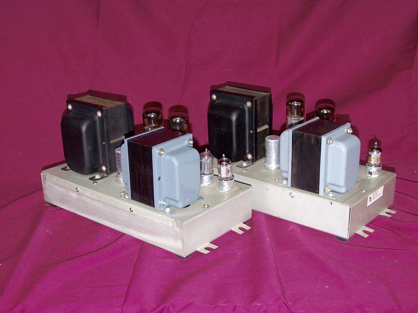 Superb set of rare Ampex 40 watt EL34 mono tube amplifiers, new caps