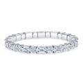 Emerald-Cut & Round Diamond Bracelet