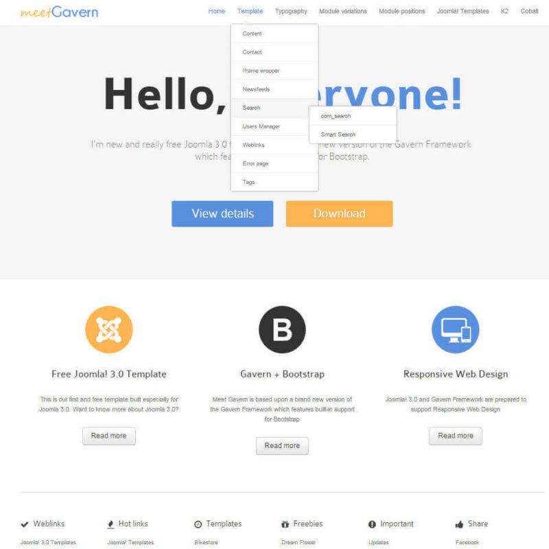 Meet Gavern - шаблон для CMS Joomla