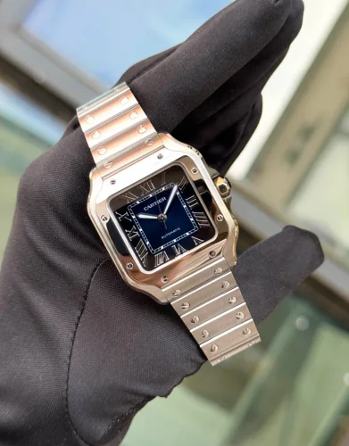 Cartier Santos De Cartier Blue Dial Medium