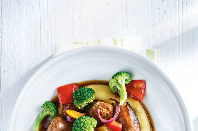 Ragoût de saucisses et polenta