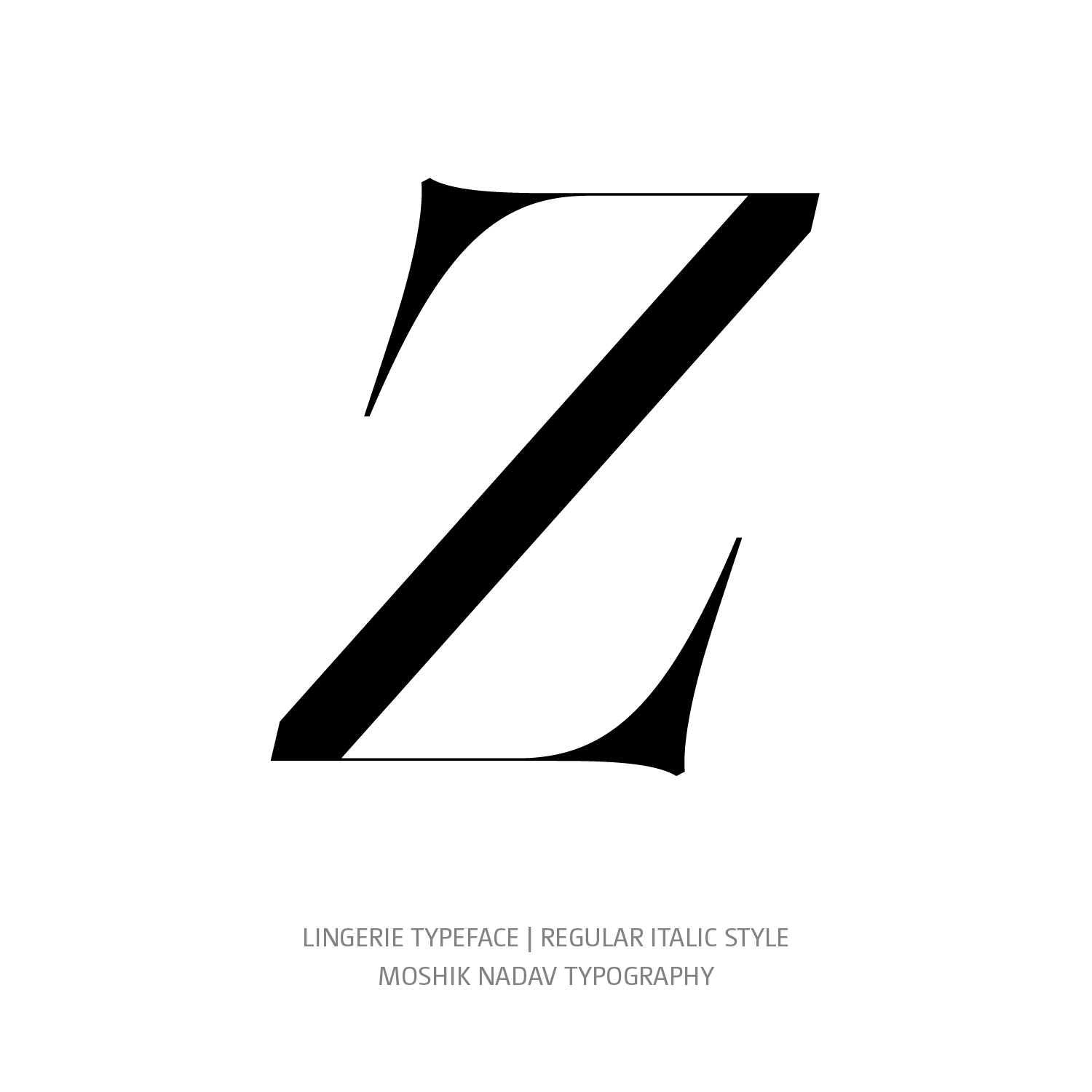 Lingerie Typeface Regular Italic Z - Fashion fonts by Moshik Nadav Typography