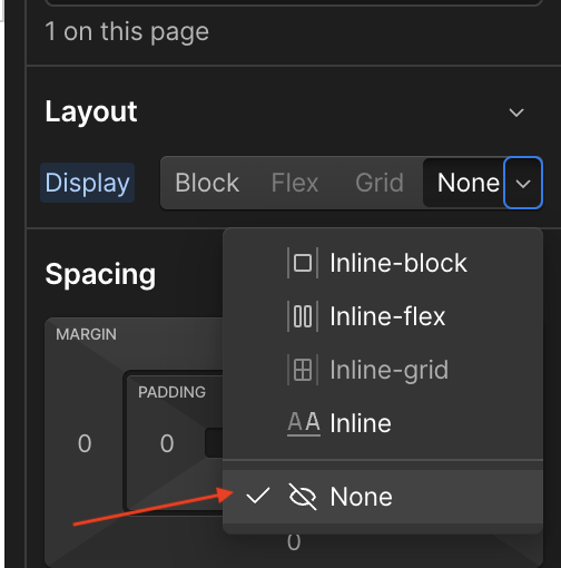 Hiding the original submit button in Webflow Designer