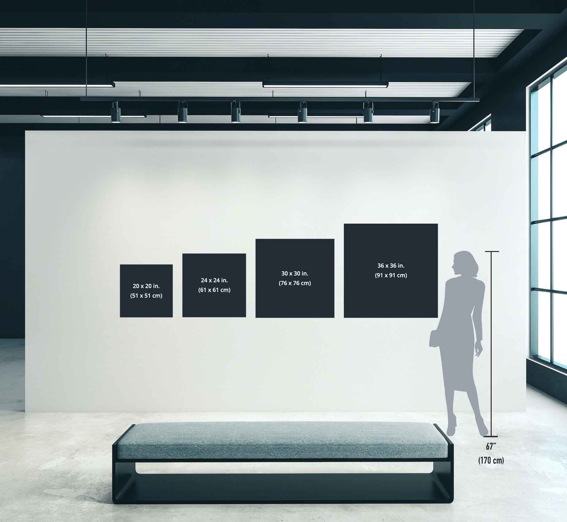 Guía de tamaños horizontales con figura de 180cm de alto