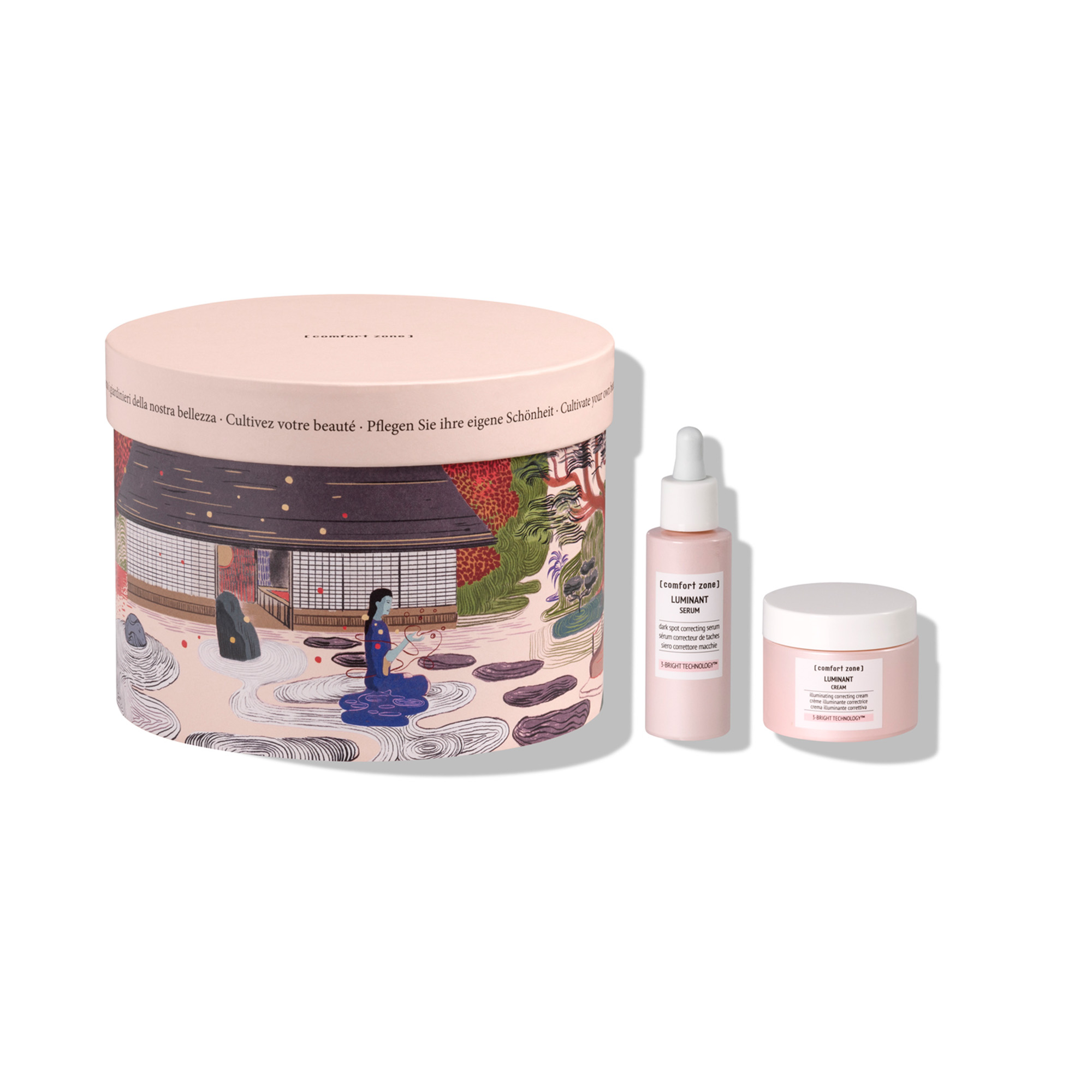 Aufhellendes korrigierendes Gesichtspflegeset mit Luminant Serum und Luminant Cream in nachhaltiger Geschenkbox