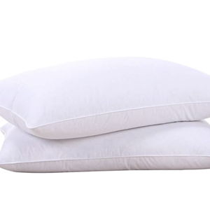 puredown® Goose Feathers and Down White Pillows with 100% Cotton Cover, Bed Sleeping Hotel Collection Pillows Set of 2, Standard Size