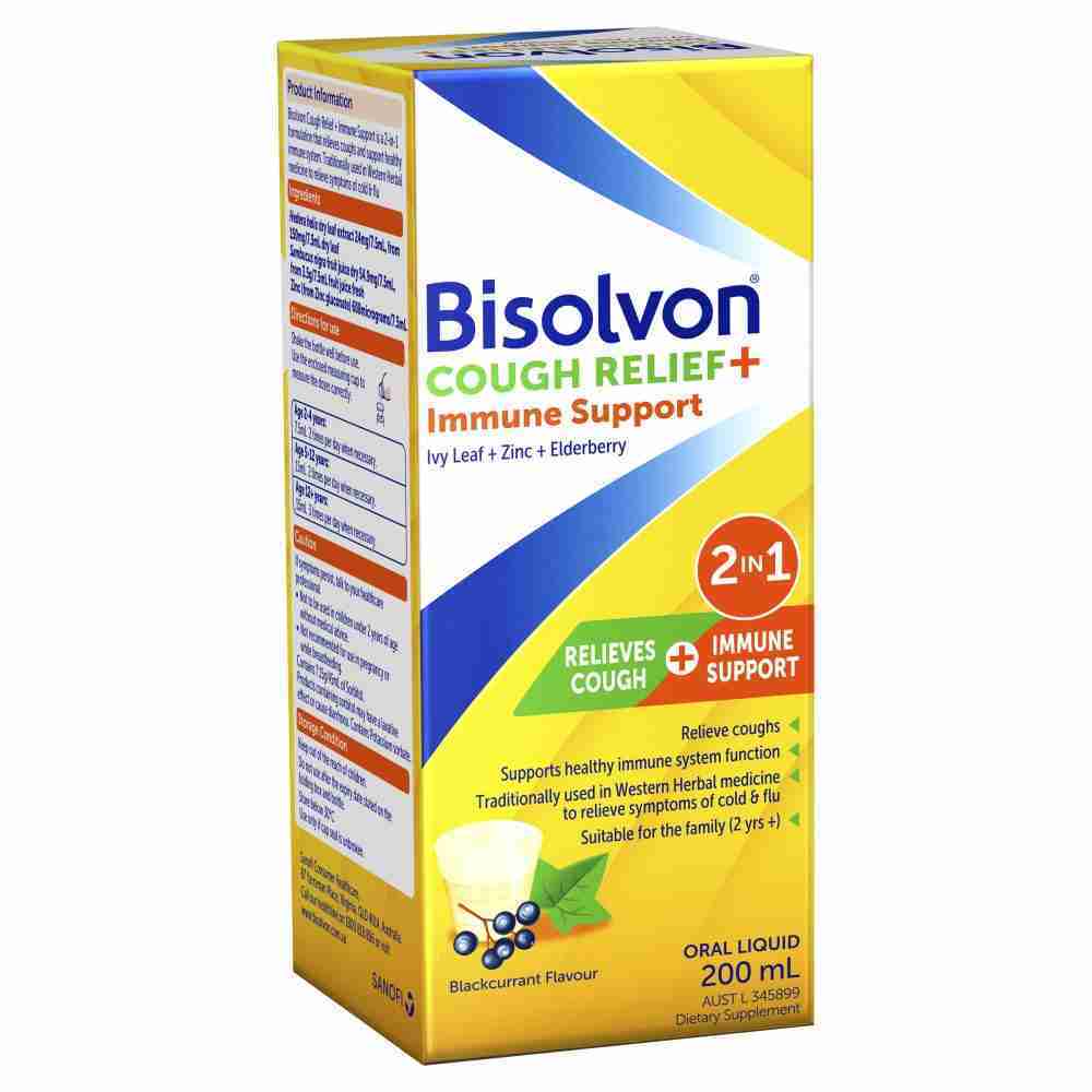Bisolvon Cough Relief + Immune Support 200Ml Artg Id 345899 - Image 2