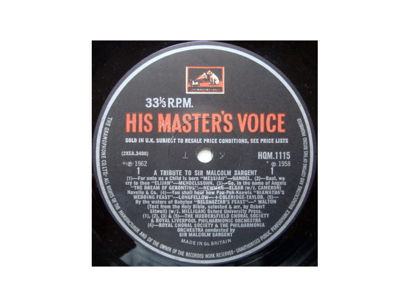EMI HMV HQM /  - A Tribute to Sir Malcolm Sargent, NM-!