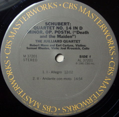 CBS / JUILLIARD QT, - Schubert String Quartet Death & t...