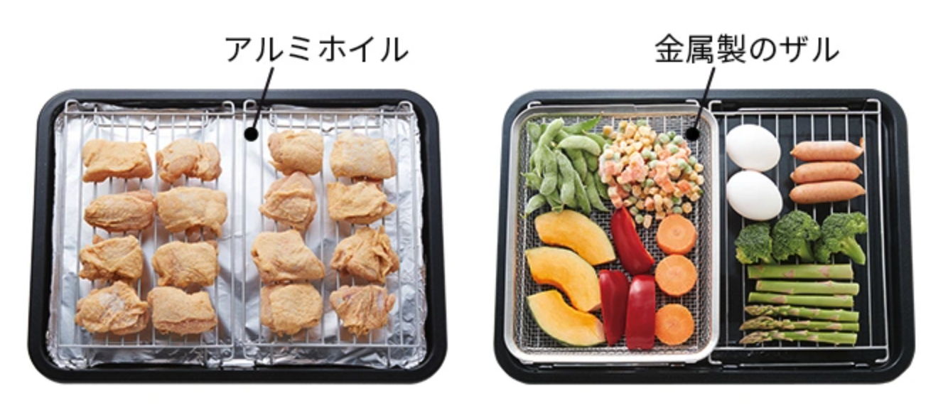 金属製のザルやアルミホイルが使える