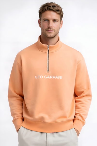 Sweatshirt with Zipped Neckline Cotton Fleece - Image 7