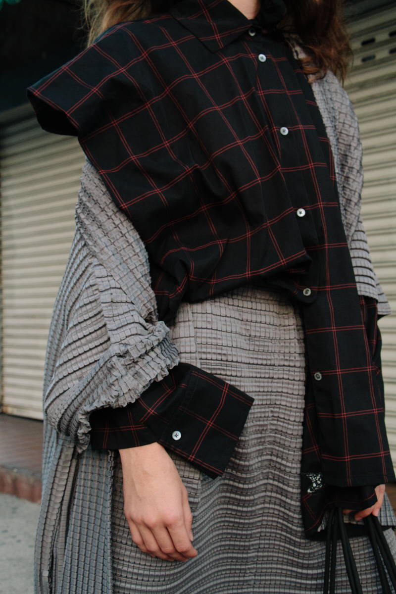vivienne westwood poncho shirt and miyake plisse kimono- hlorenzo women's feature