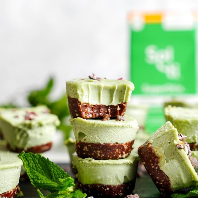 Raw Vegan Mint Chocolate Chip Bites - Chlorophyll Lemon SuperStix