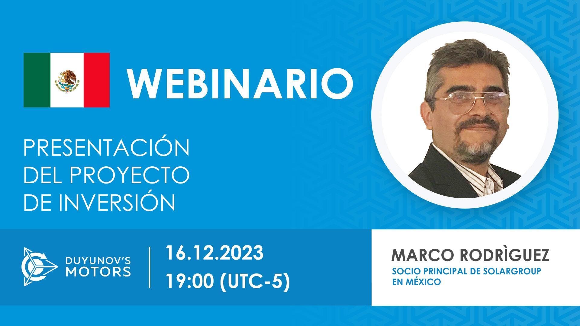 Latinoamerica. Presentación del proyecto de inversión "Motores de Duyunov"