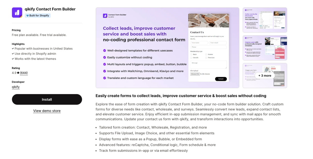 Qikify contact form builder