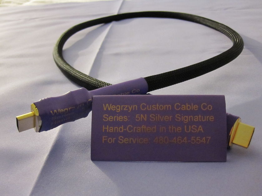 Wegrzyn's 4K/SUHD 5N Pure Silver HDMI Cables;  50% Tax-Time Sale;  1 x 5.0 meters (or 16' 5" long);   Better Picture & Better Sounbd with silver only! Ends Soon!