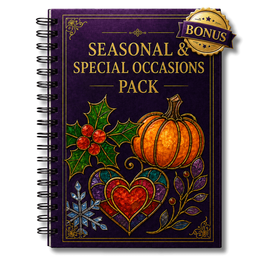 Seasonal and Occasion Pack — holiday stained glass patterns
