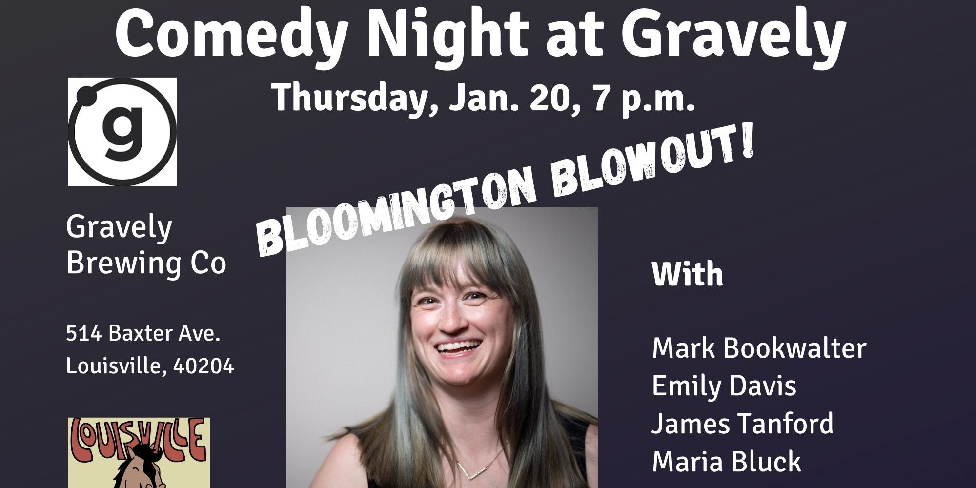 Jan. 20 Comedy Night at Gravely  promotional image
