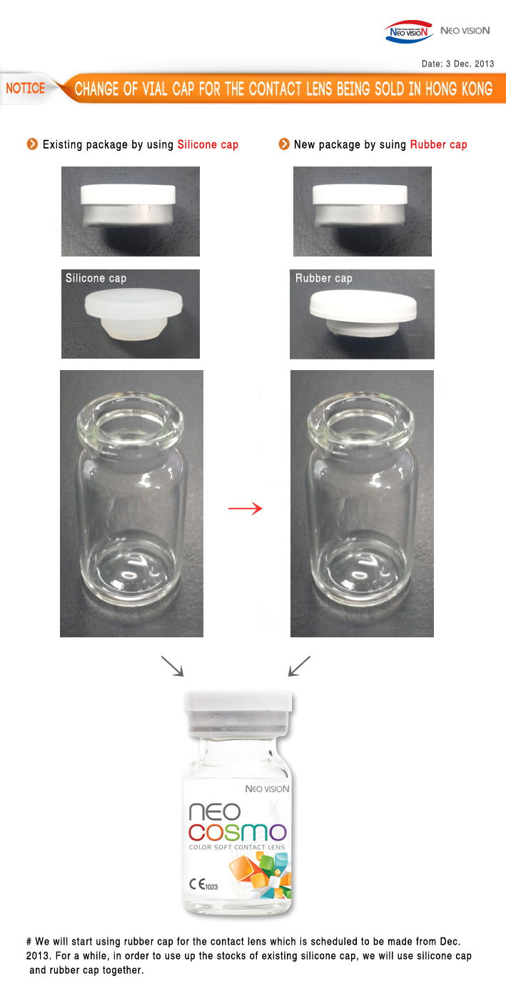 Authentic NEO Vision circle lenses packaging (post 2013) for international export products