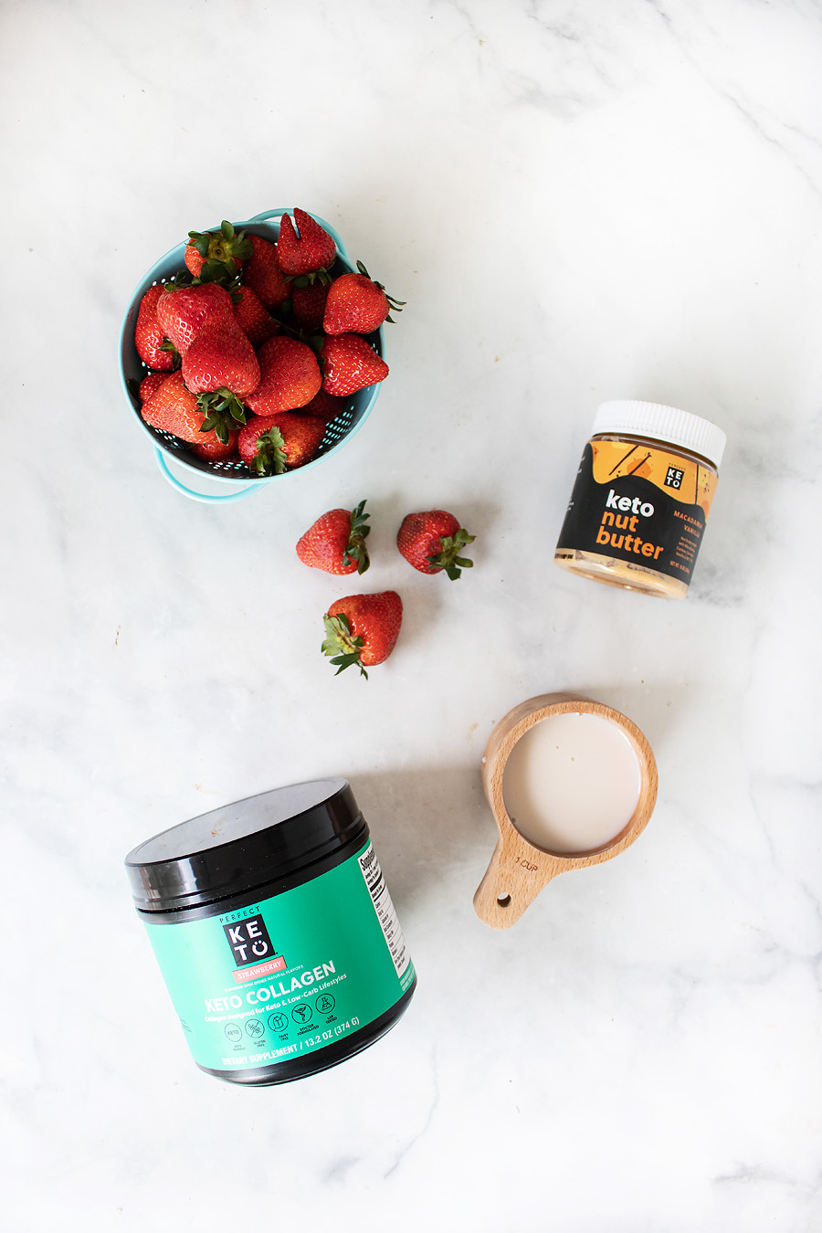 strawberry collagen protein shake