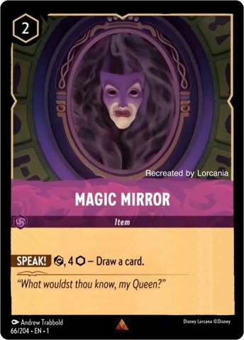 Magic Mirror card from Disney's Lorcana Trading Card Game.