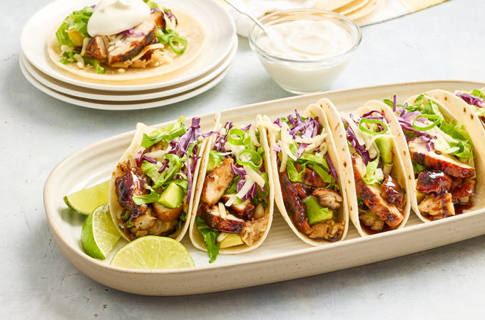 Tacos de poulet miel et ail