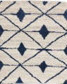 white and blue indigo wool rug