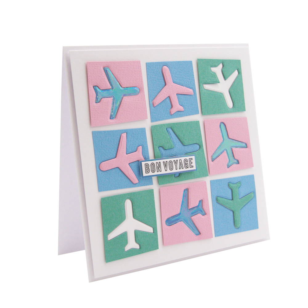 aeroplane patterned hand made card