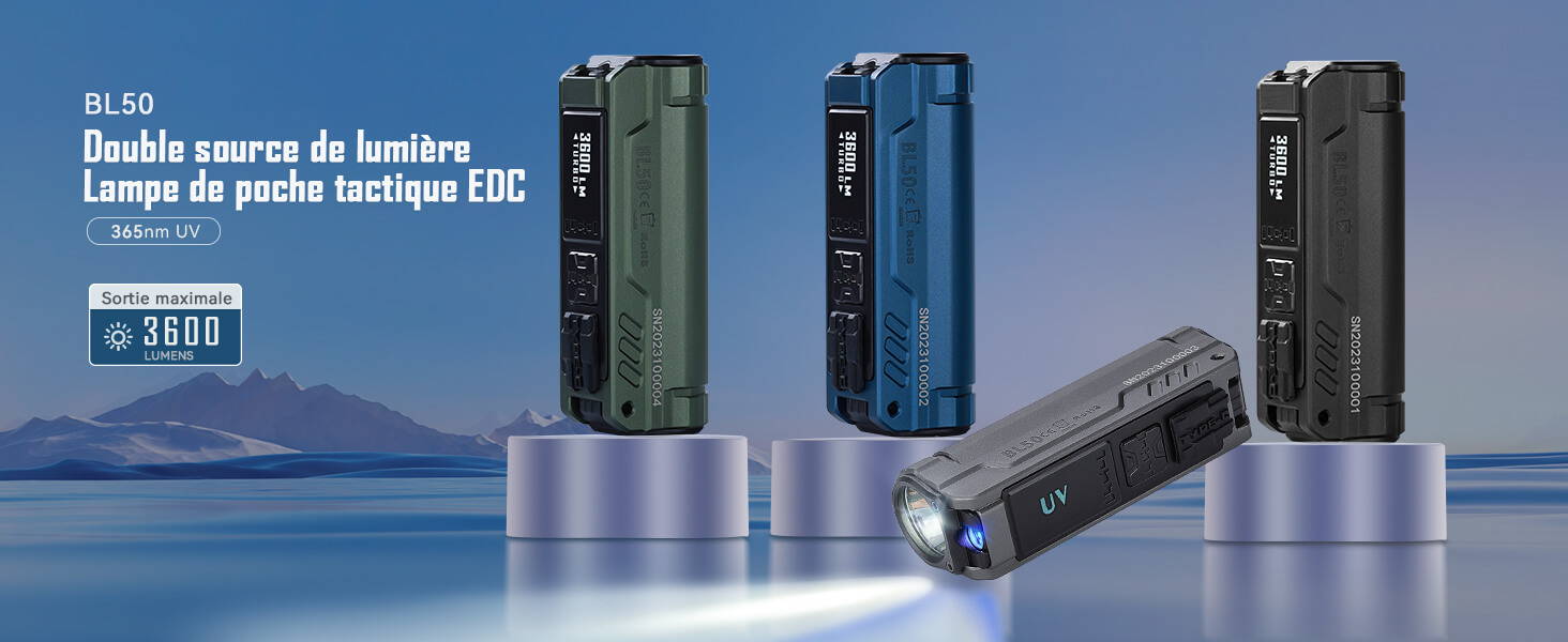 Sources de lumière doubles Lampe torche UV IMALENT BL50