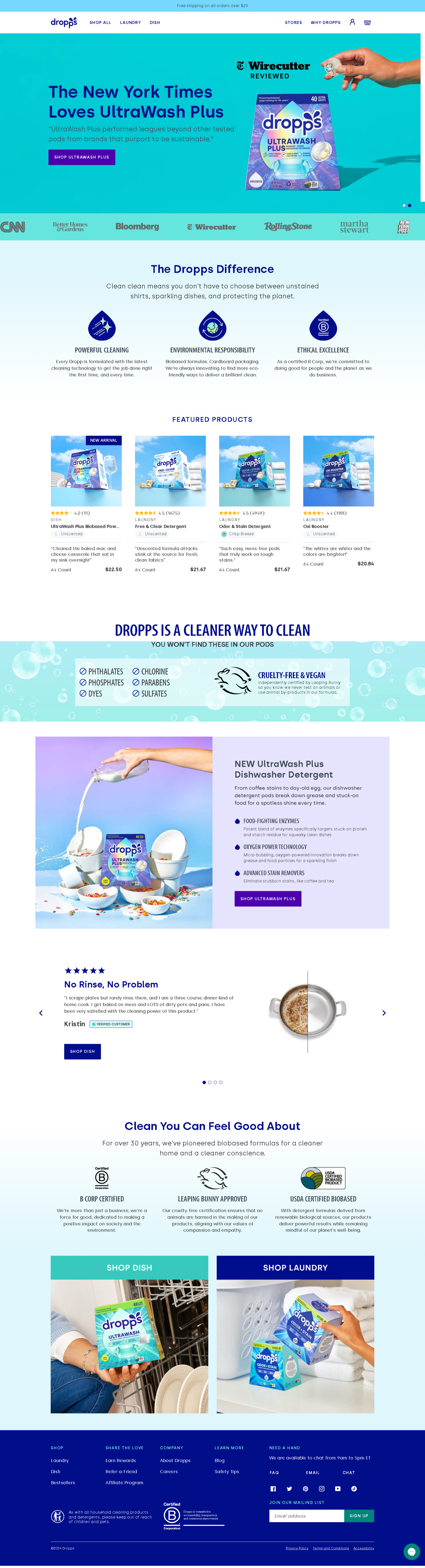 Screenshot of Dropps, from the product page examples collection.