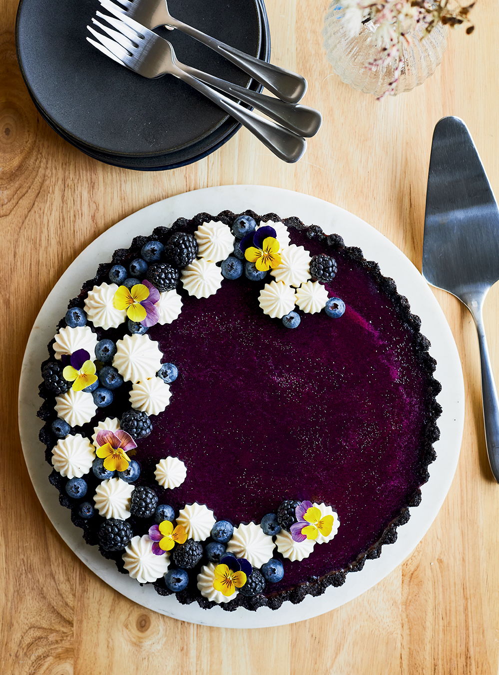 Chocolate and Blueberry Tart | RICARDO