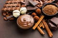 Beautiful display of different chocolates and creams.