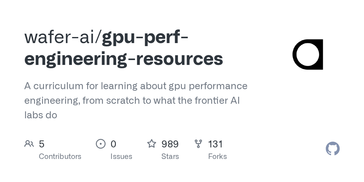 GPU Performance Engineering Resources Curriculum